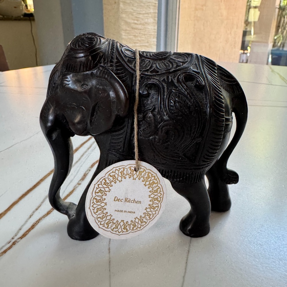 Decorative Black Elephant Figurine